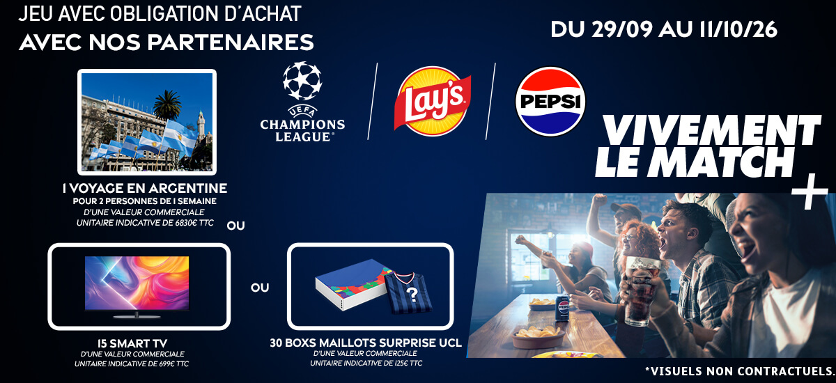 Grand Jeu Intermarché PepsiCo avec voyage en Argentine, Smart TV et maillots de football à gagner