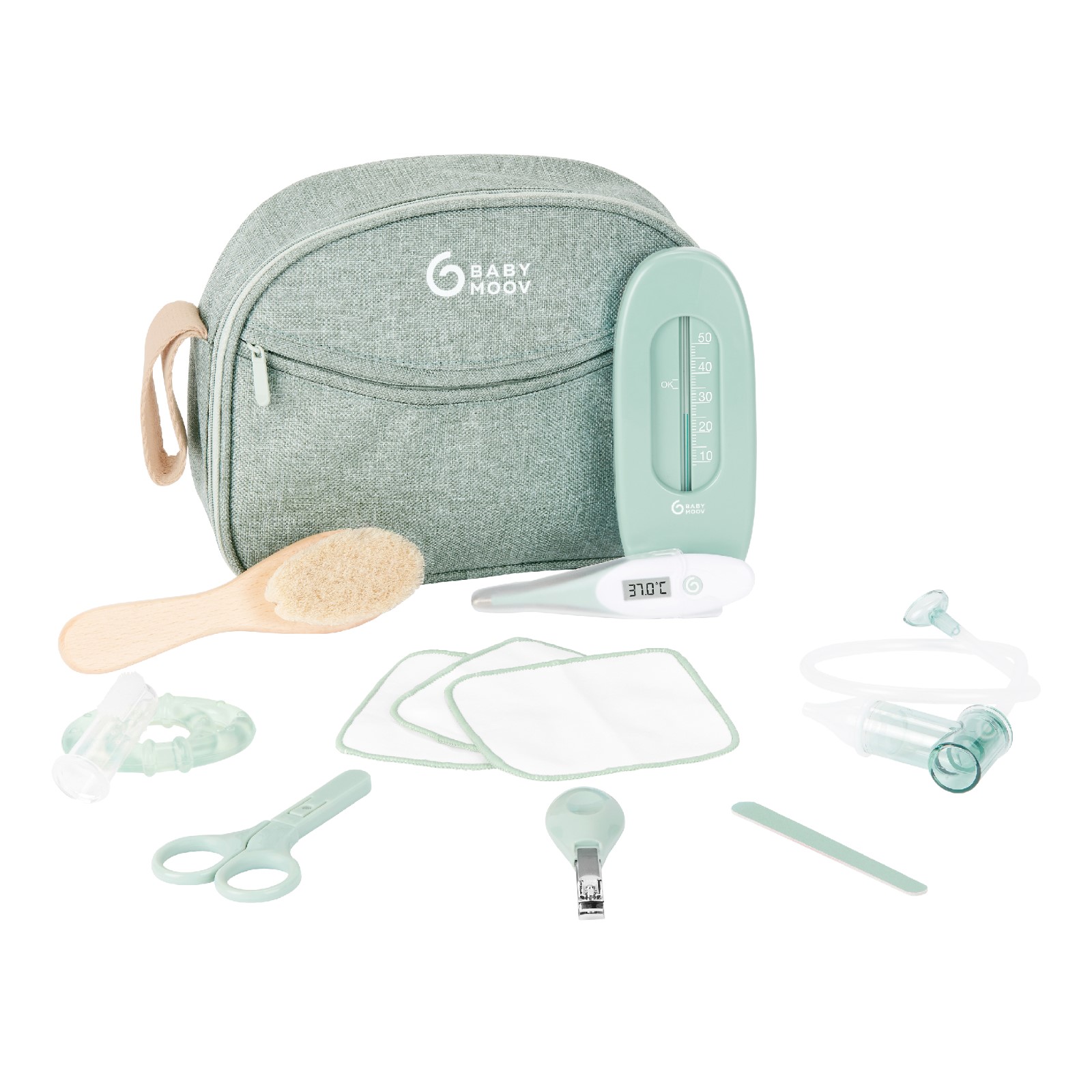 Trousse de soin bébé Babymoov éco-conçue avec dix accessoires