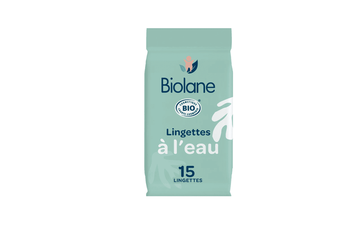Lingettes Biolane à l'eau certifiées biologiques x15 aloe vera bio coton fabrication France 1,26 €