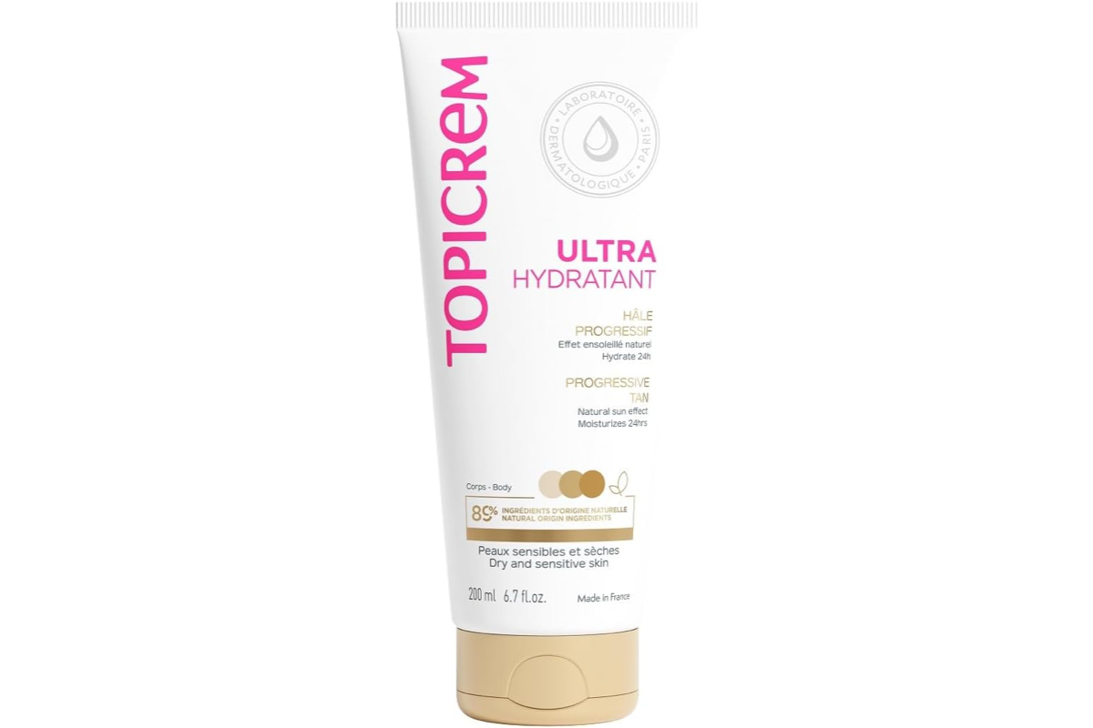 Topicrem Ultra Hydratant Hâle Progressif 200 ml peaux sensibles sèches hydratant 24h adolescents adultes fabrication française