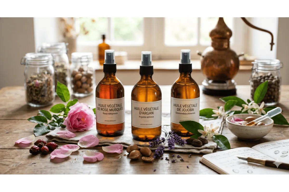 Sélection huiles végétales anti-rides Pranarōm Rose Musquée Argan Jojoba Onagre Bourrache Calophylle Avocat Ricin comparatif top 5