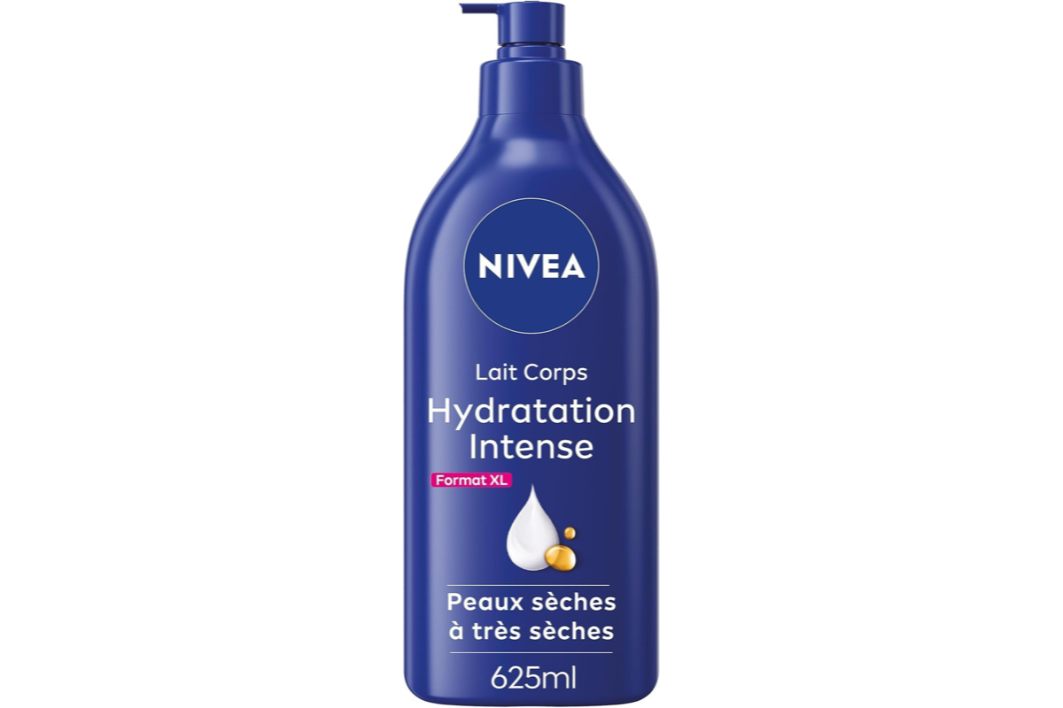 Nivea Lait corps Hydratation Intense 72H 625 ml acide hyaluronique pur huile amande douce peaux sèches très sèches