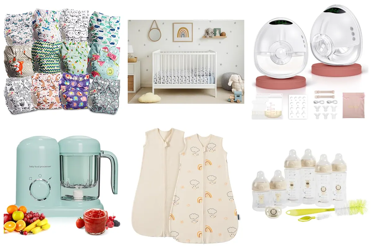 Sélection pour équiper bébé sans se ruiner : couches lavables, lit à barreaux, tire-lait, robot cuiseur, gigoteuses et biberons