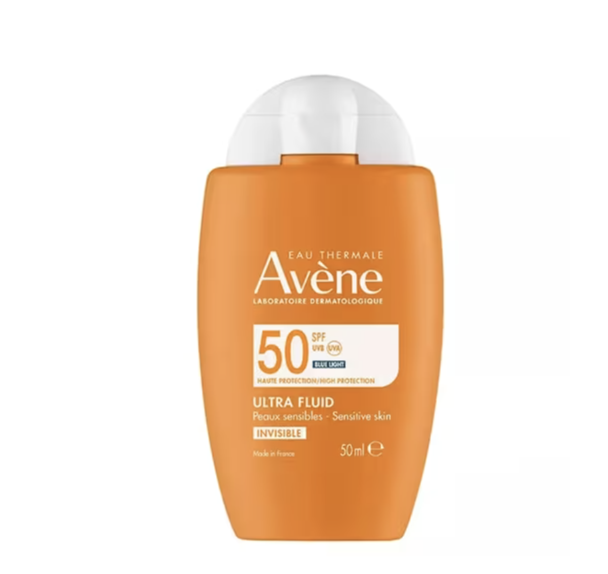 Avène Eau Thermale Solaire Ultra Fluid Invisible SPF50 peaux sensibles 50ml