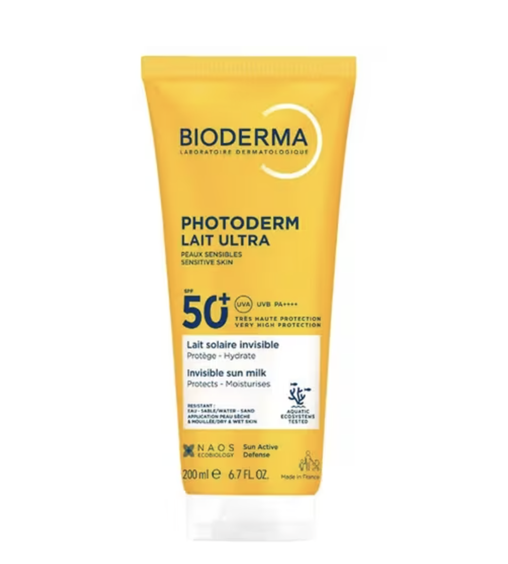 Bioderma Photoderm Lait Ultra SPF50+ peaux sensibles lait solaire invisible 200ml