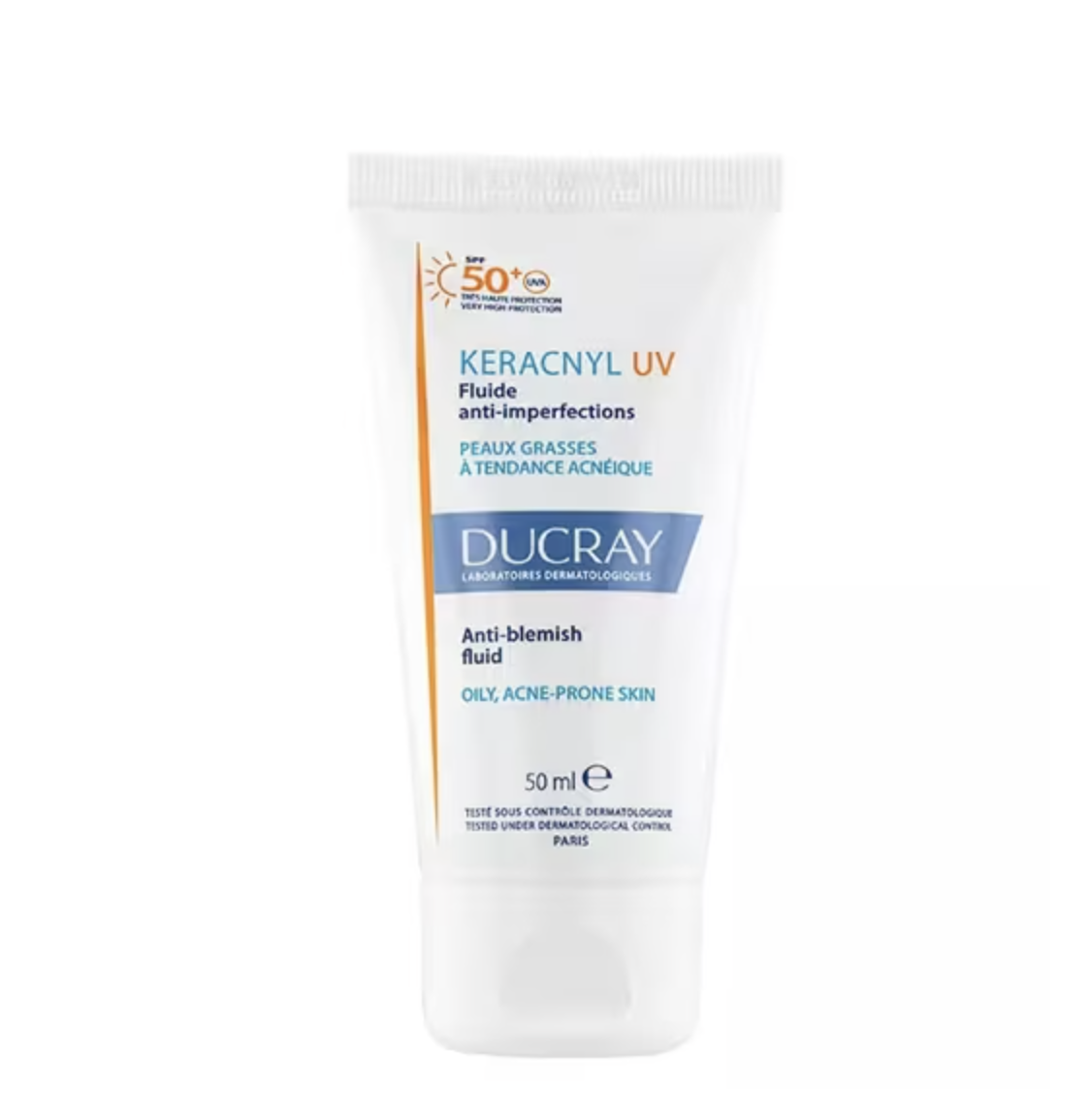 Ducray Keracnyl UV Fluide Anti-imperfections SPF50+ peaux grasses à tendance acnéique 50ml