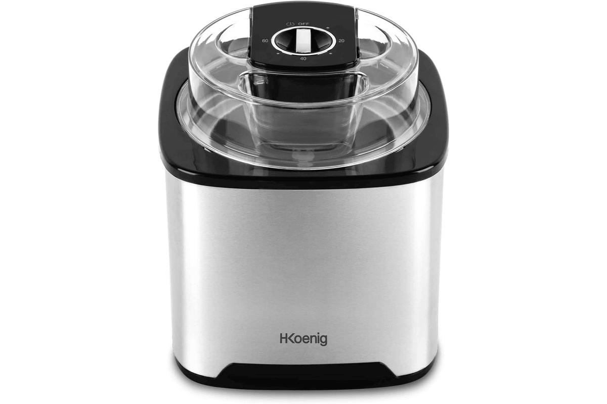 H.Koenig SRB80 sorbetière 2 L 12 W inox préparation 30 à 40 min 30 tours minute