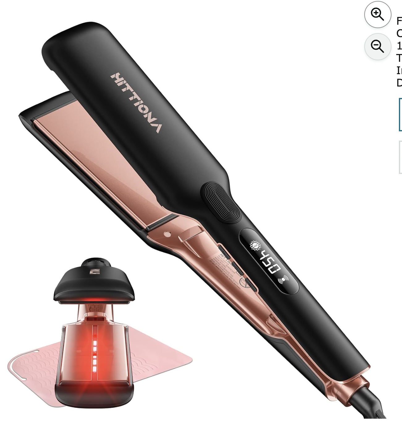 Lisseur professionnel HITTIONA avec plaques céramique extra larges et accessoires