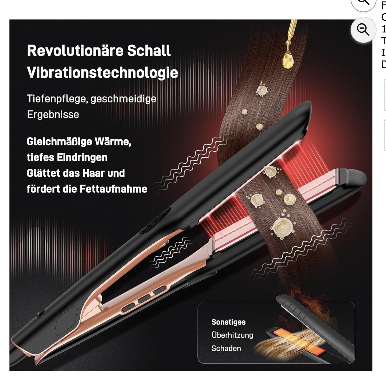 Technologie de vibration sonique et chaleur uniforme du lisseur HITTIONA