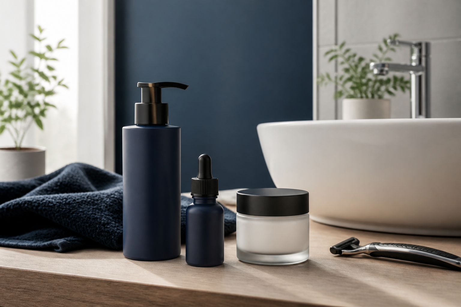 Nettoyant, sérum et crème visage pour homme présentés pour un avis sur Horace