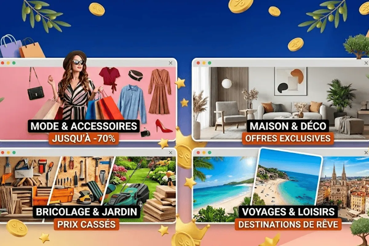 Hub ventes privées juin 2026 sélection beauté mode lingerie papeterie Clarins Dr Pierre Ricaud Magnifaïk Afibel Lollipops Paris Sans Complexe Damart Léa Nature Draeger jusqu'à -70%