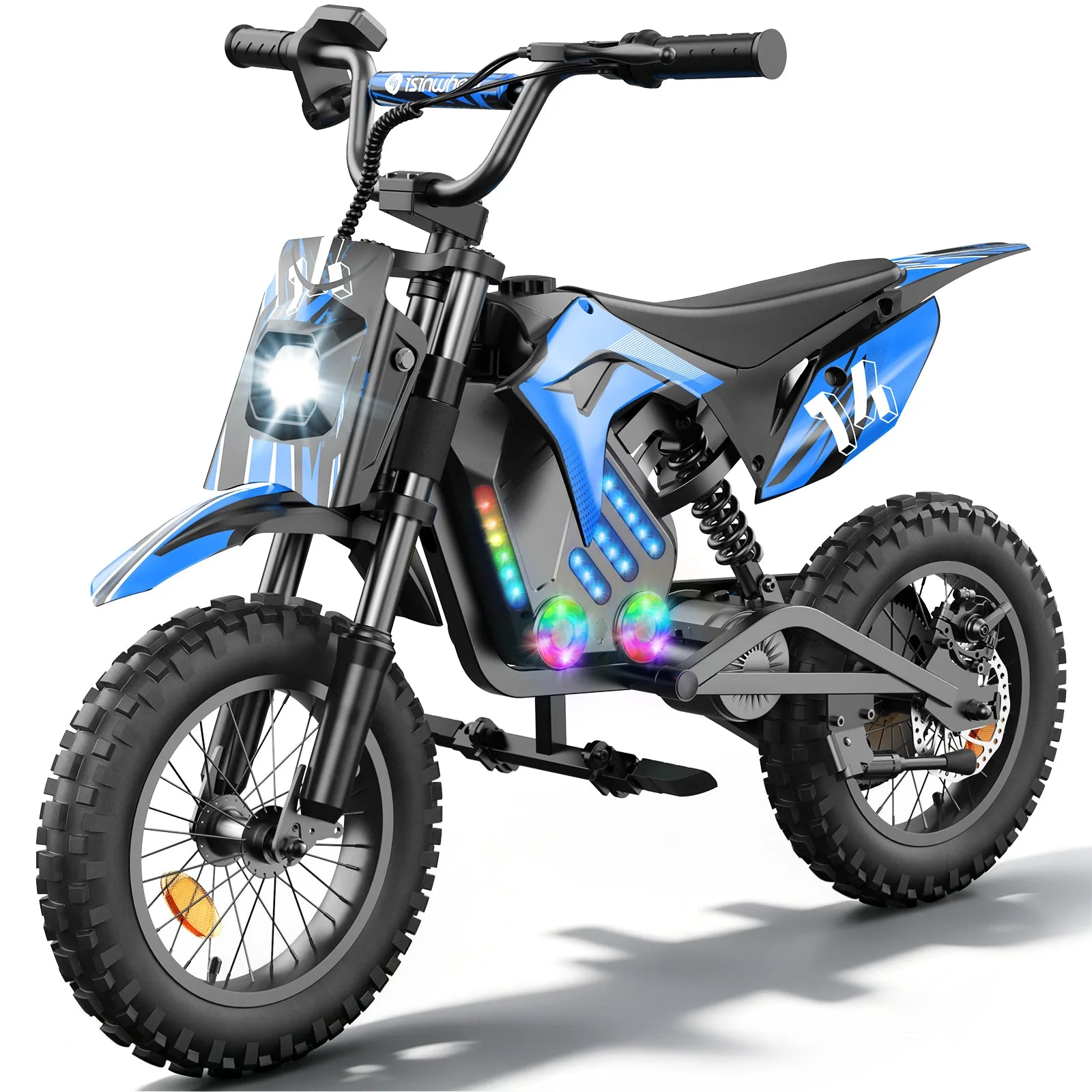Moto électrique pour enfant iSinwheel A14 bleue avec roues de 14 pouces