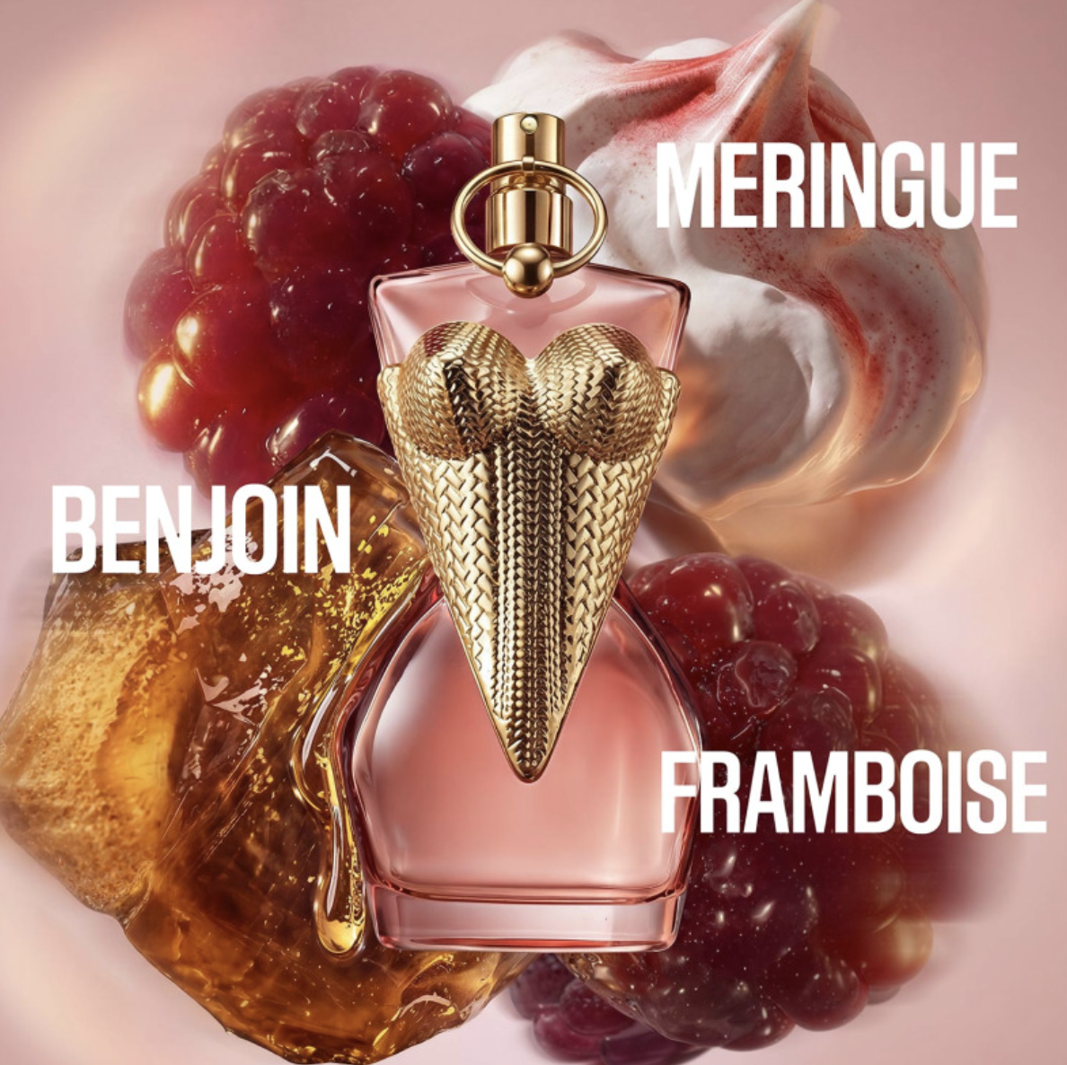 Jean Paul Gaultier Divine Couture eau de parfum avec notes framboise meringue benjoin