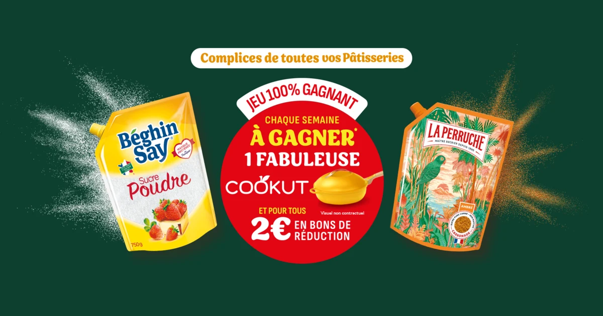 Jeu Béghin Say et La Perruche avec des poêles La Fabuleuse Cookut et des bons de réduction à gagner