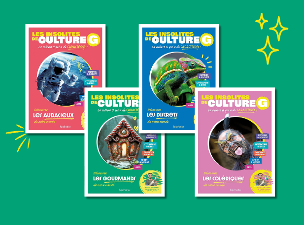 Les quatre livres Les Insolites de Culture G proposés dans le jeu concours Hachette