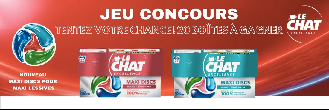 Jeu concours Le Chat Maxi Discs Boost organisé par La Belle Adresse