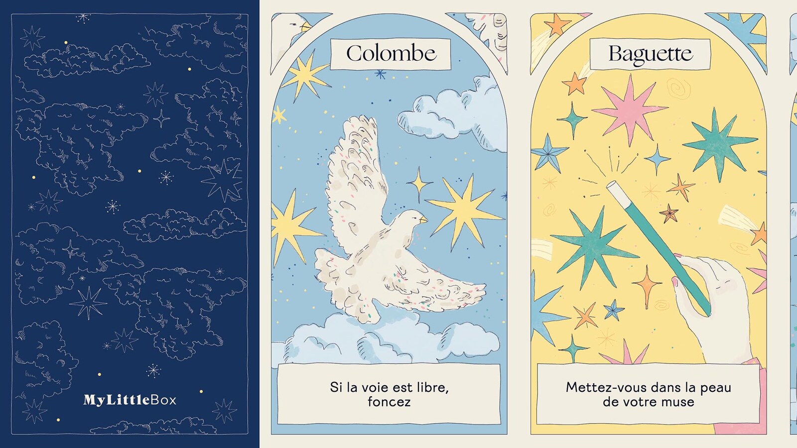 Cartes illustrées de l’Oracle de l’Hiver My Little Box pour le concours calendrier de l’Avent 2026