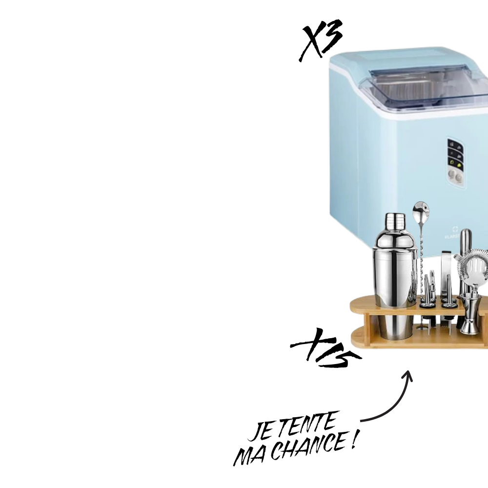 Les machines à glaçons et kits cocktail présentés pour le jeu Veryly