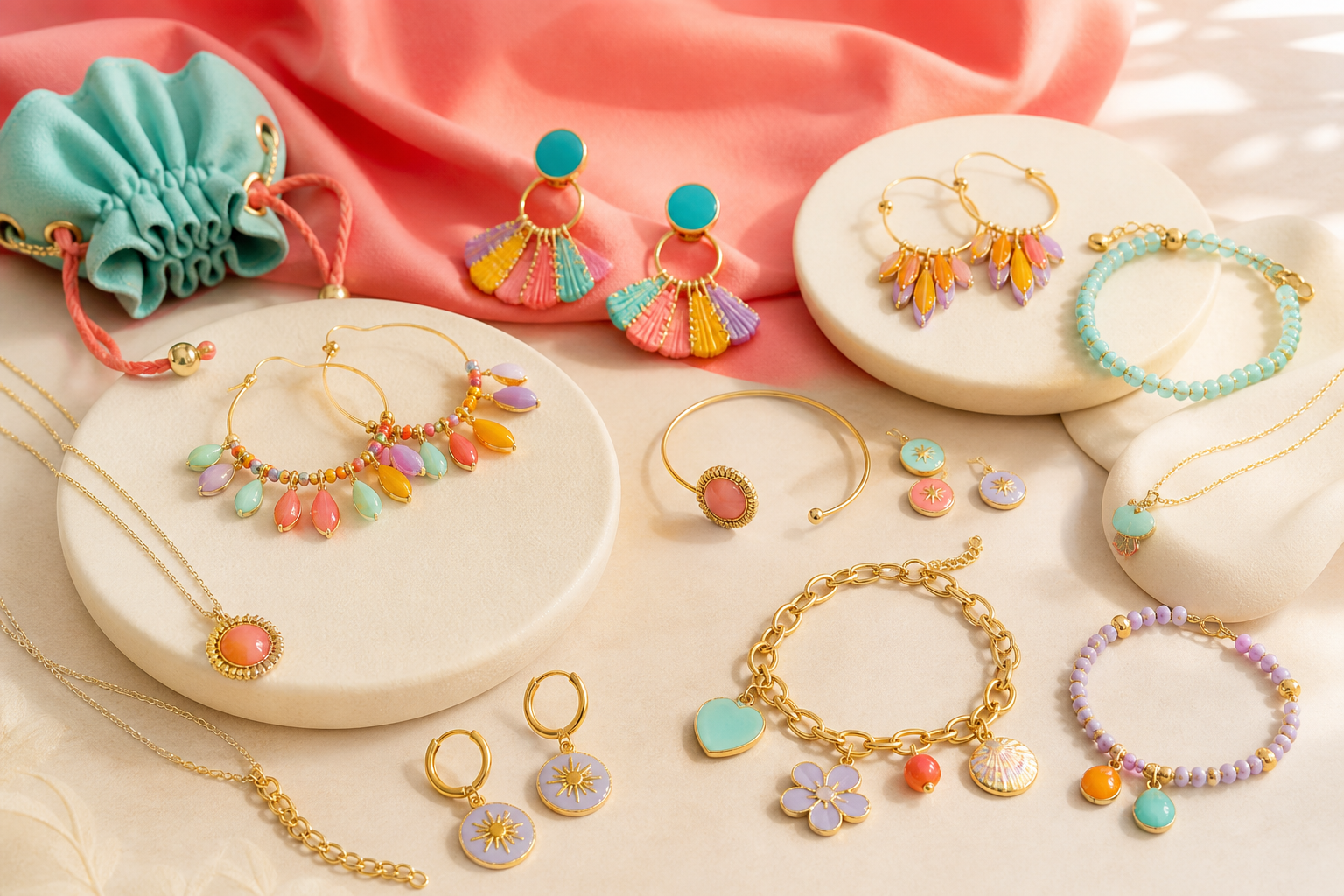 Bijoux fantaisie colorés et accessoires pour le programme ambassadrice Joli Cirque