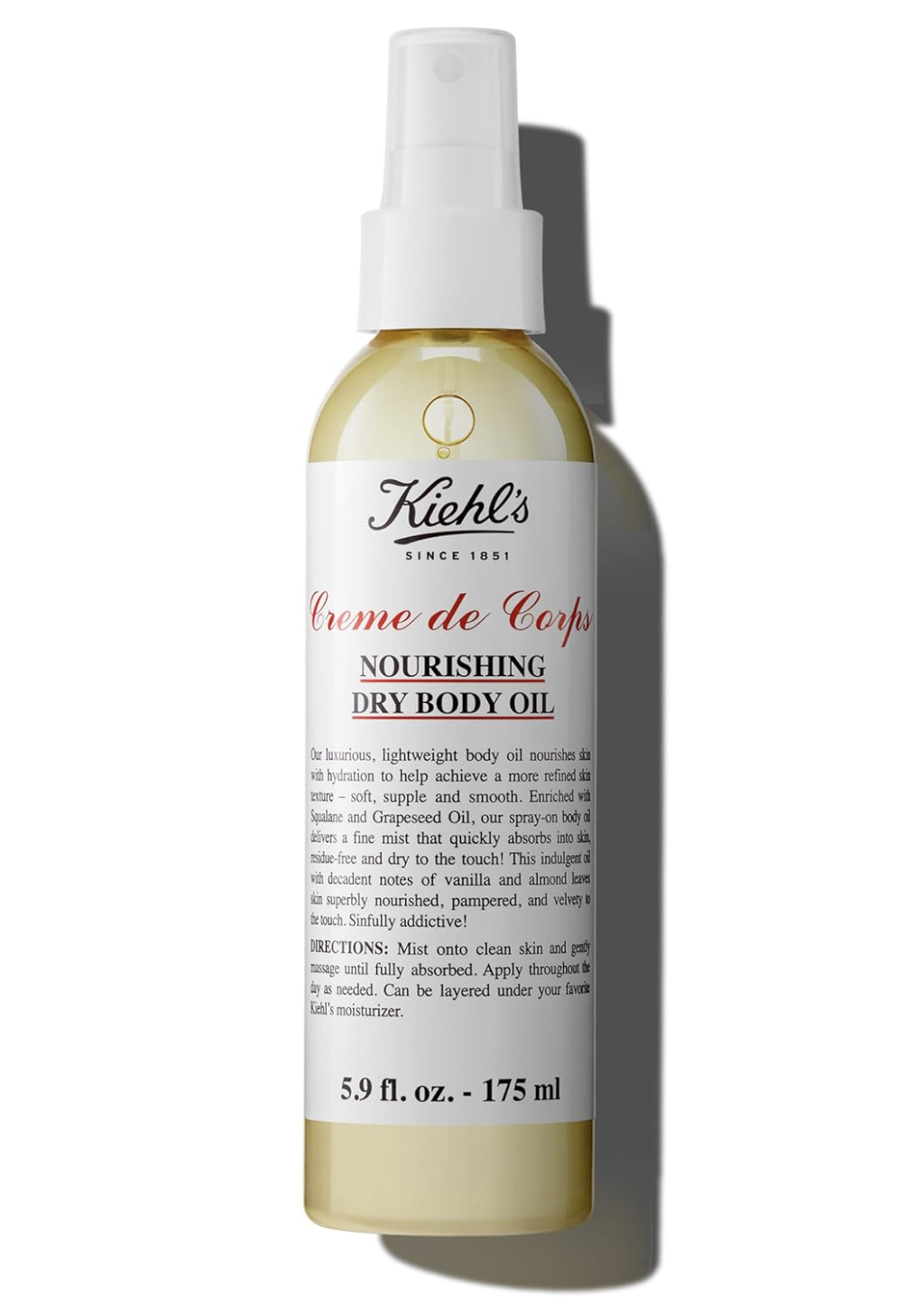 Kiehl's Crème de Corps Huile Sèche Nourrissante spray 175 ml