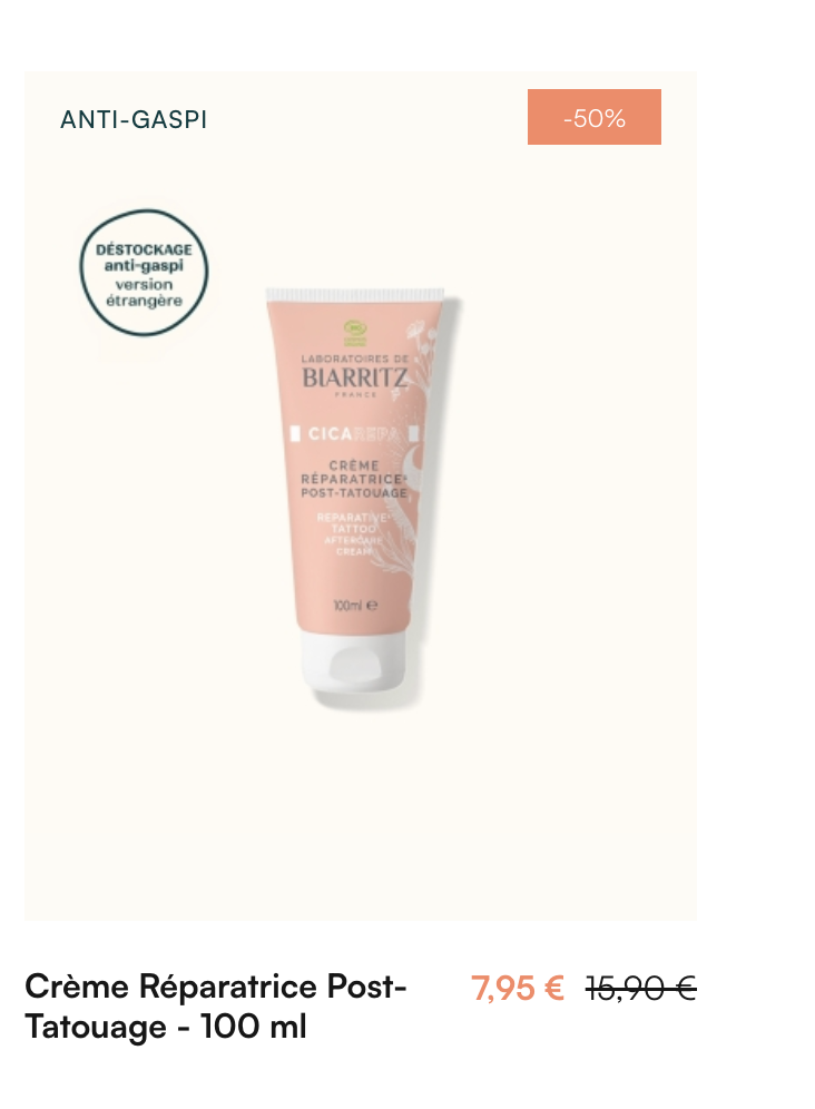 Laboratoires de Biarritz Crème réparatrice post-tatouage CICA REPA 100ml