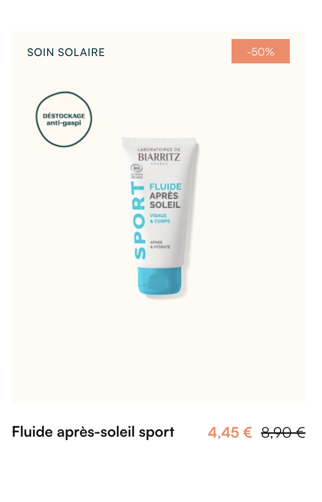 Laboratoires de Biarritz Fluide après-soleil sport bio apaise et hydrate