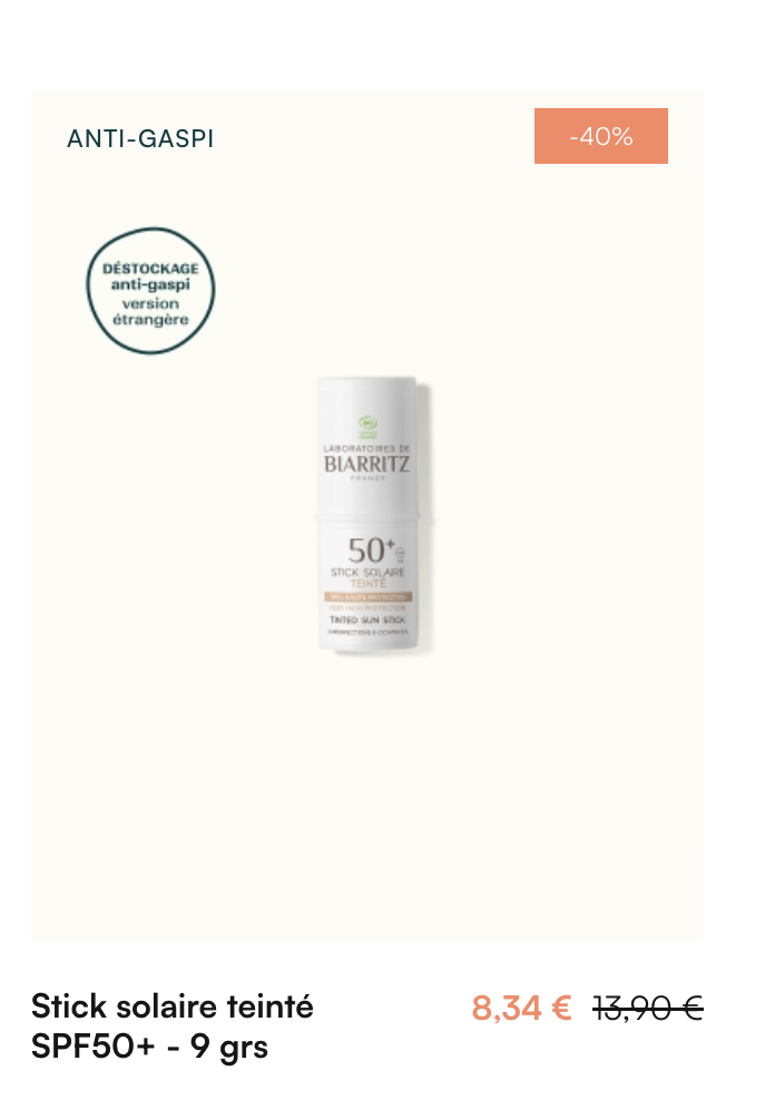 Laboratoires de Biarritz Stick solaire teinté SPF50+ anti-taches 9g