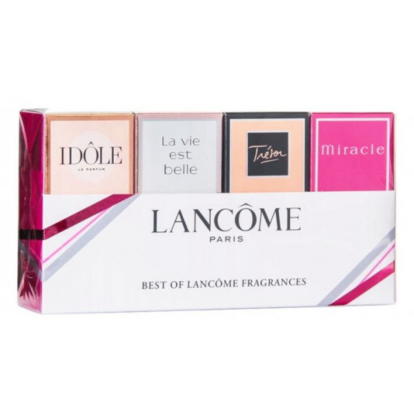 Coffret Best of Lancôme avec quatre miniatures de parfum Trésor Idôle La Vie Est Belle et Miracle