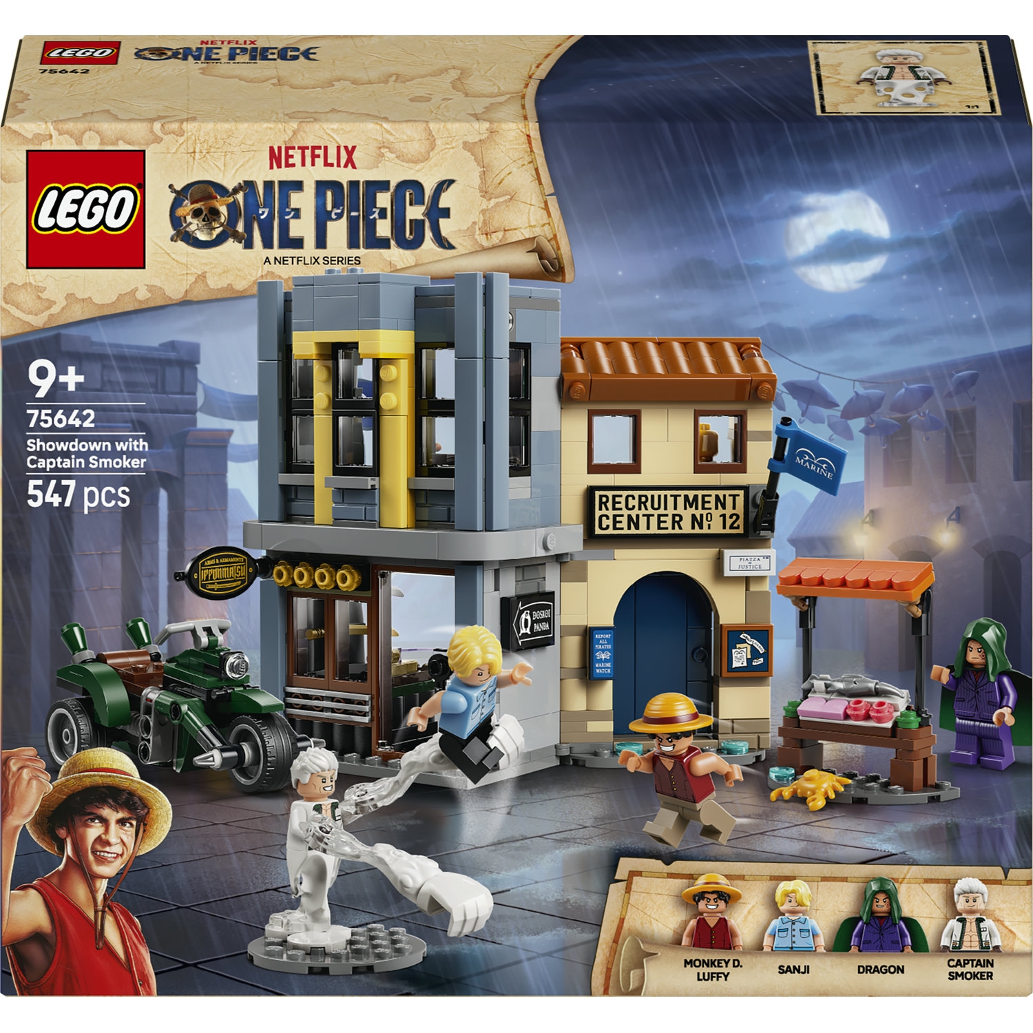 Boîte LEGO One Piece affrontement avec le capitaine Smoker 75642