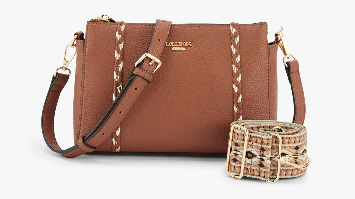 Sac bandoulière camel Lollipops Olley avec deux bandoulières