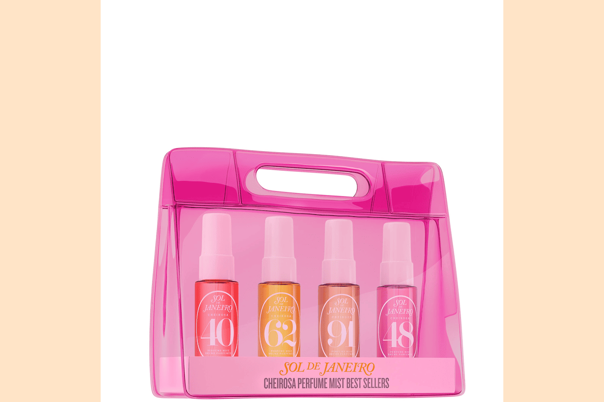 Sol de Janeiro Discovery Mist Set coffret 4 brumes parfumées Cheirosa 40 62 91 48 pochette jelly rose translucide Lookfantastic 28 €