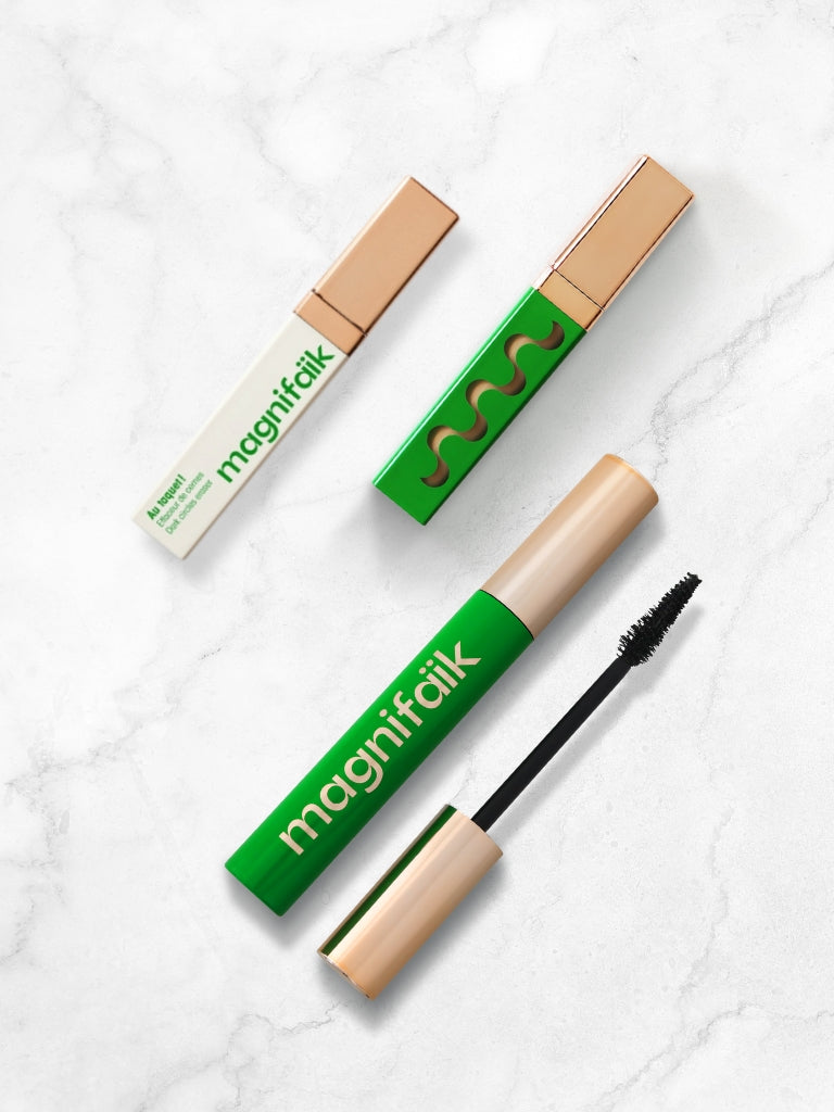 Effaceur de cernes, correcteur et mascara Magnifaïk sur fond clair