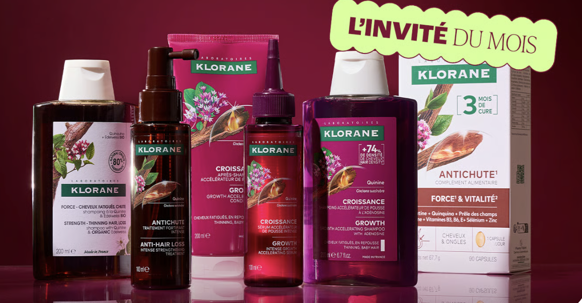 Klorane invité du mois Blissim soins cheveux à la quinine jusqu'à -20%