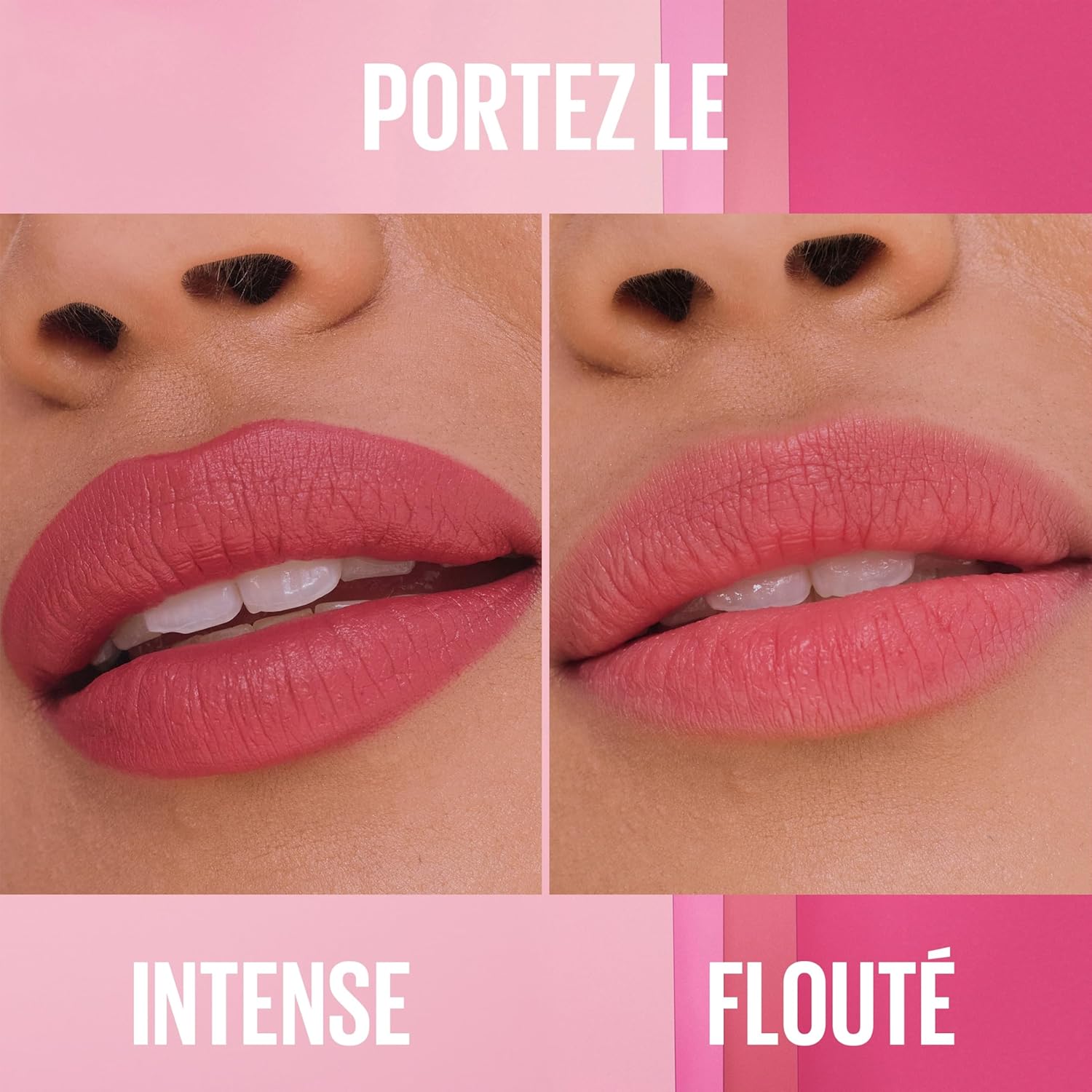 Rendu sur les lèvres : porté intense ou flouté