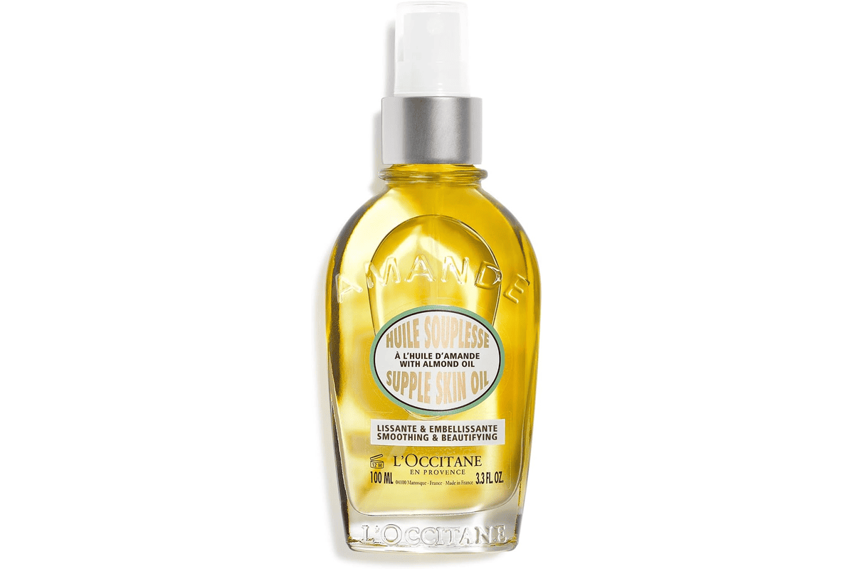L'Occitane Huile Souplesse Amande 100 ml apaisante raffermissante fabriquée en France 97% ingrédients naturels