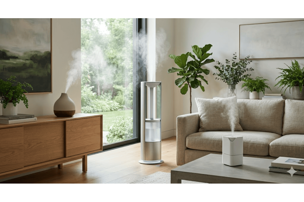 Meilleurs brumisateurs humidificateurs d'air 2026 salon chambre bébé tour compact ultrasonique évaporation Philips Dyson Levoit Stadler Form