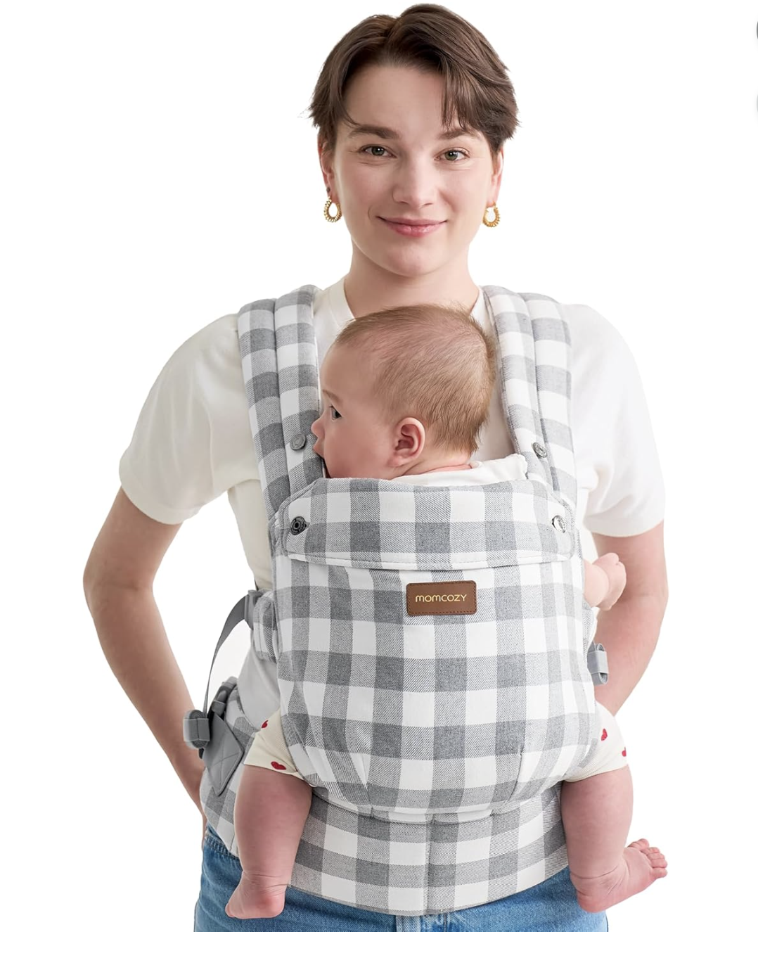 MomCozy porte-bébé motif carreaux