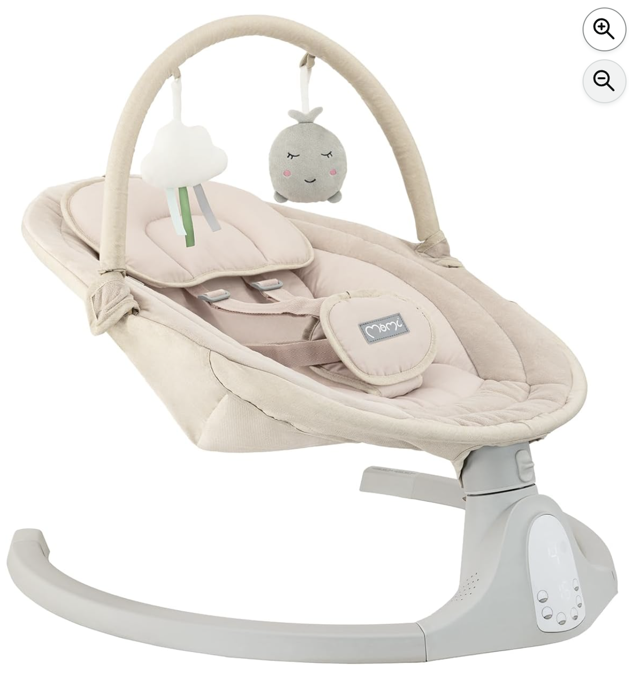 MoMi KENANI SAND balancelle bébé beige Bluetooth écran LED jusqu'à 9 kg