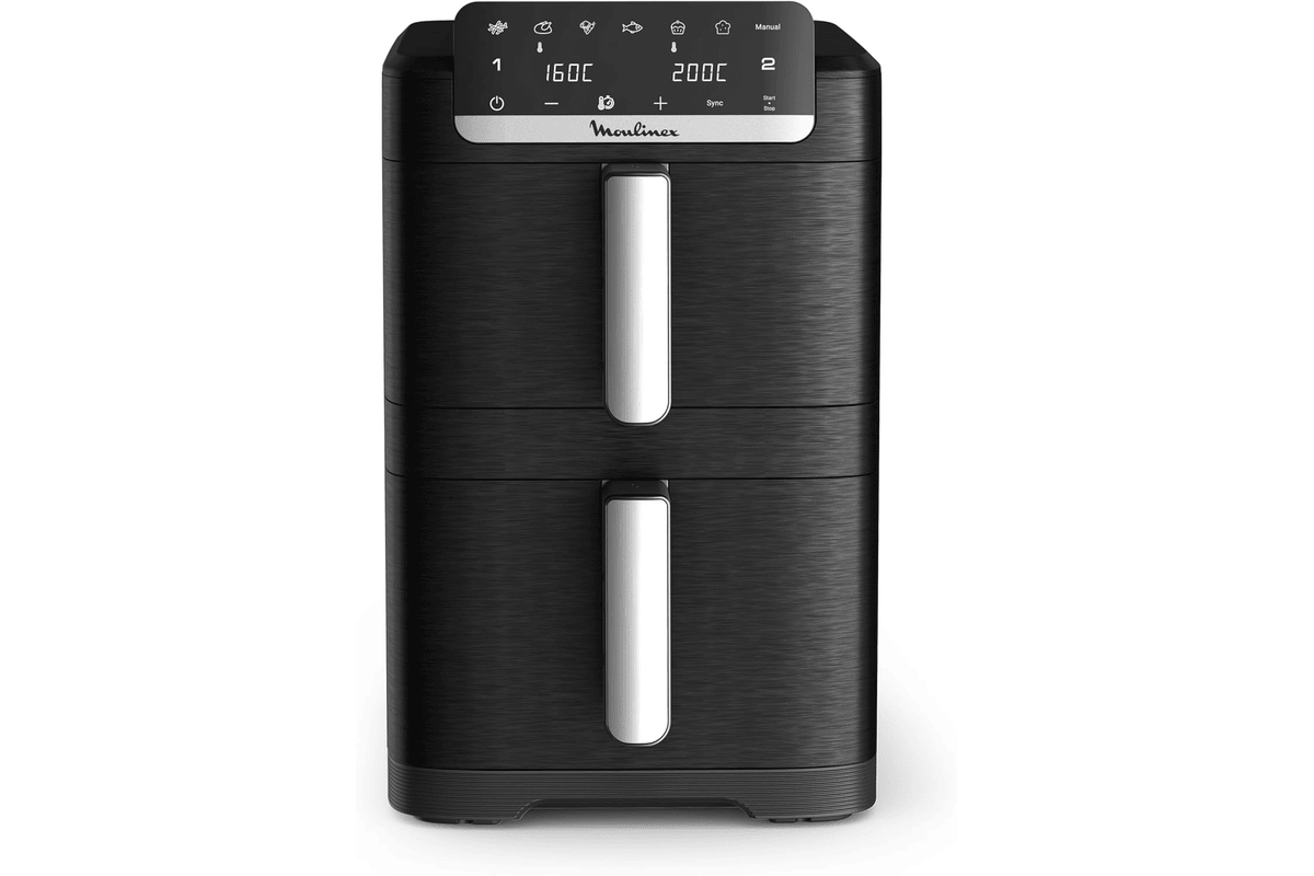 Moulinex Air Fryer Crispy Stack 10 L design compact 2 tiroirs verticaux 6L et 4L 7 programmes