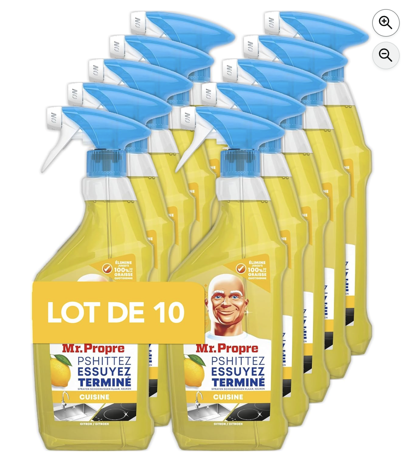 Mr. Propre spray degraissant cuisine citron lot de 10 x 500 ml