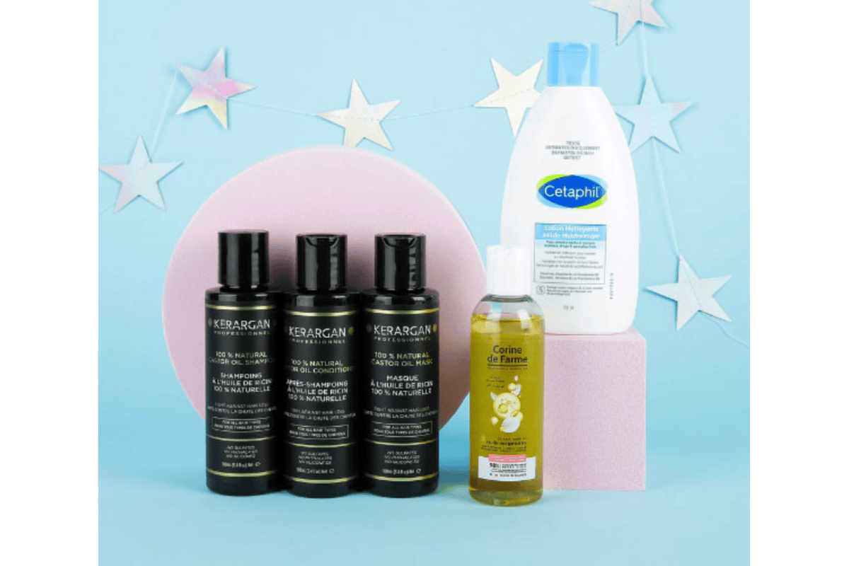 Kerargan huile ricin trio Cetaphil et Corine de Farme