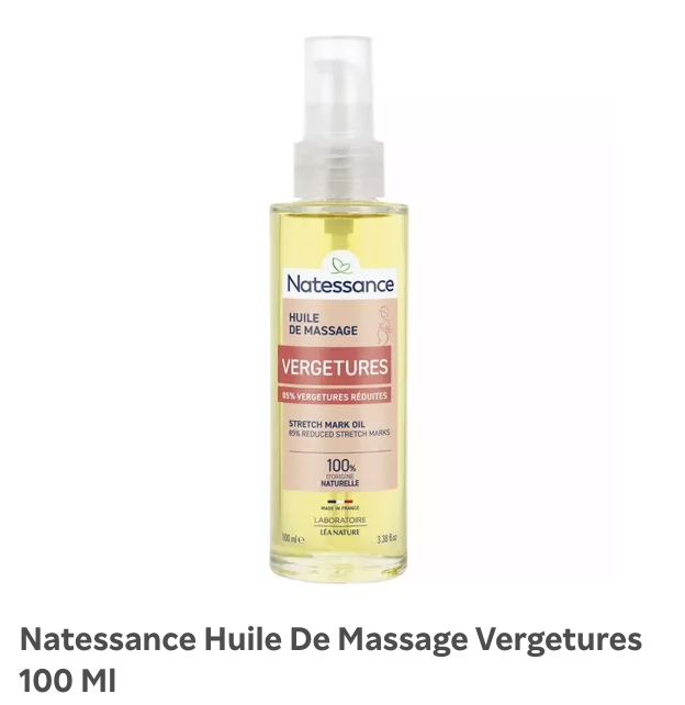 Natessance Huile de Massage Vergetures 100 ml