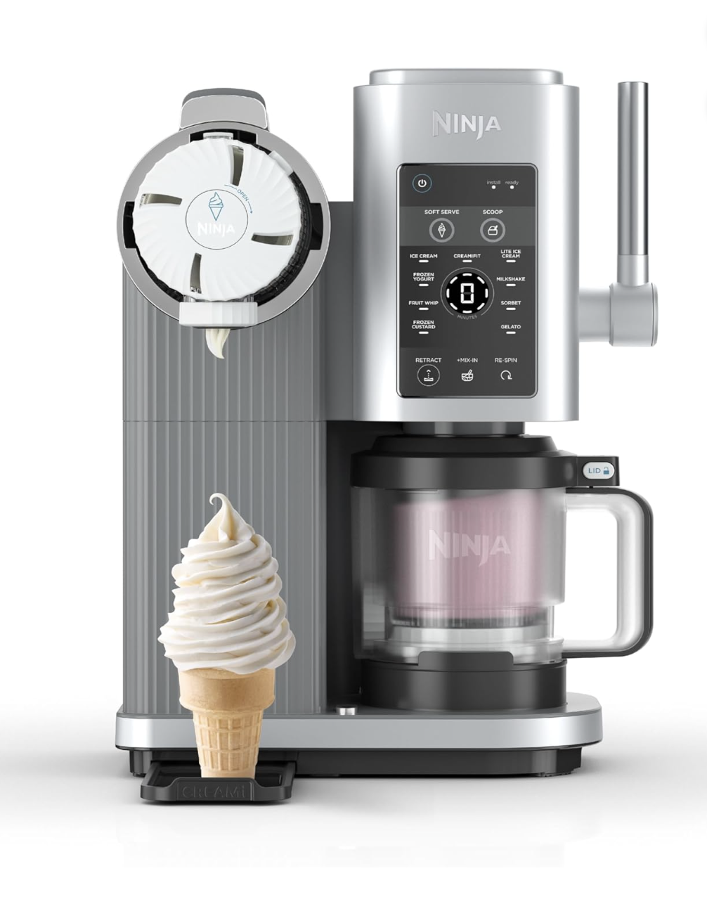 Ninja CREAMi Scoop and Swirl sorbetière et machine à glace italienne gris platine