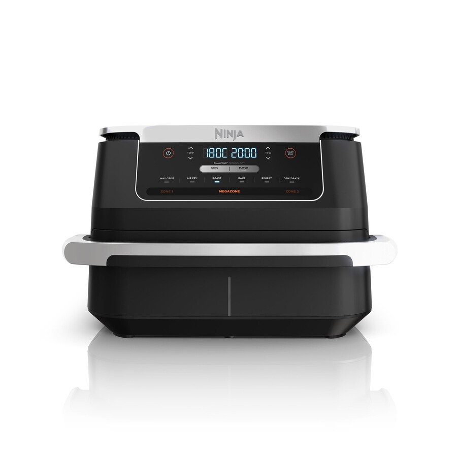 Ninja FlexDrawer noir et argent avec panneau numérique et grand tiroir fermé