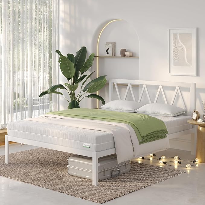 Cadre de lit plateforme Novilla blanc 140 x 190 cm