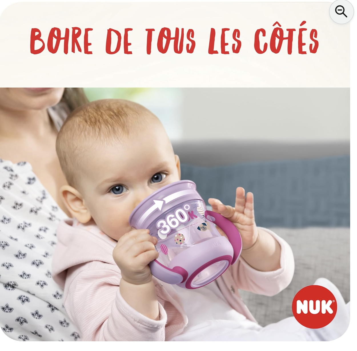 NUK Mini Magic Cup lot de 2 tasses apprentissage rose et turquoise