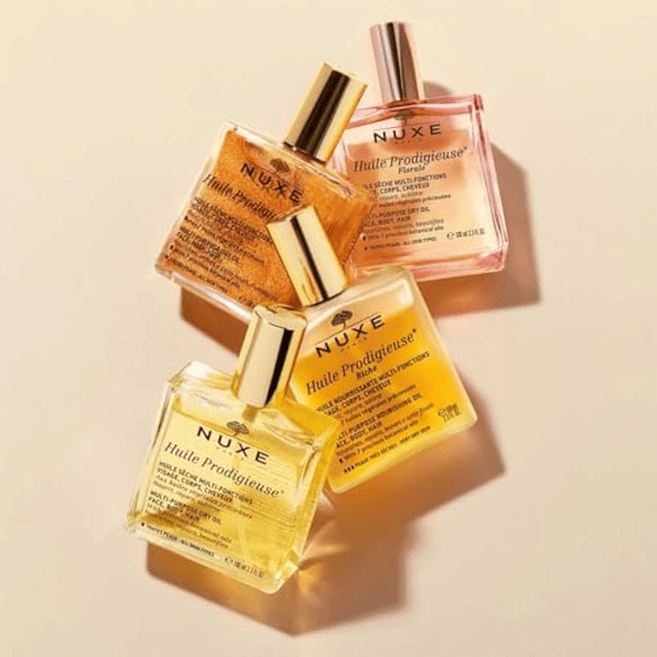 Nuxe Huile Prodigieuse Or NF 100 ml flacon huile pailletée dorée effet glow visage corps cheveux