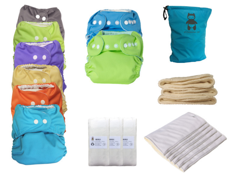 Pack complet P’tits Dessous de couches lavables jour et nuit pour bébé de 3 à 15 kg