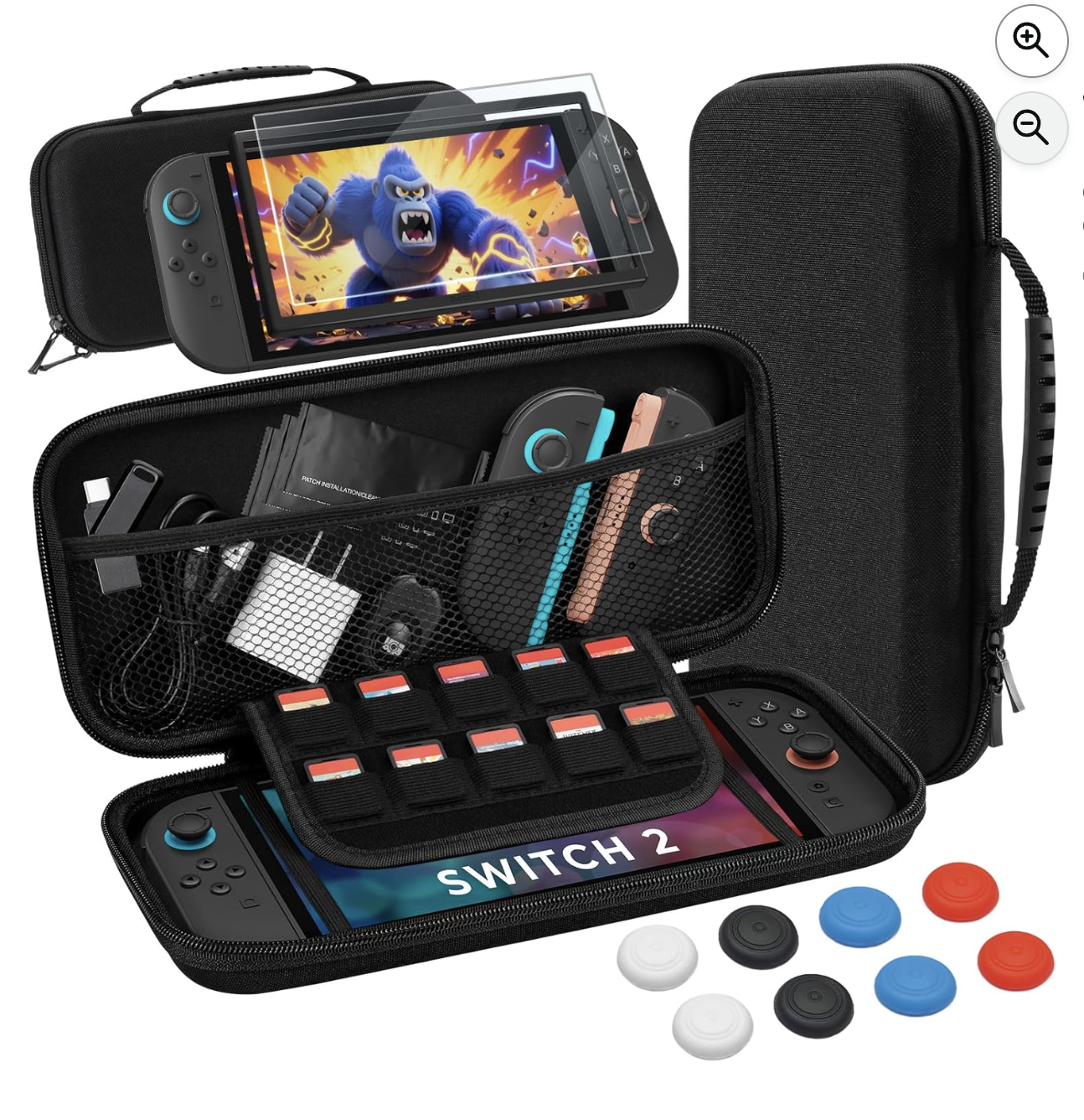 PALPOW pochette de transport Switch 2 kit 10-en-1 noir