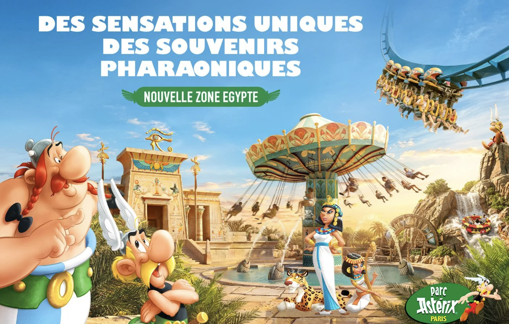 Parc Asterix nouvelle zone Egypte Antique attractions et personnages